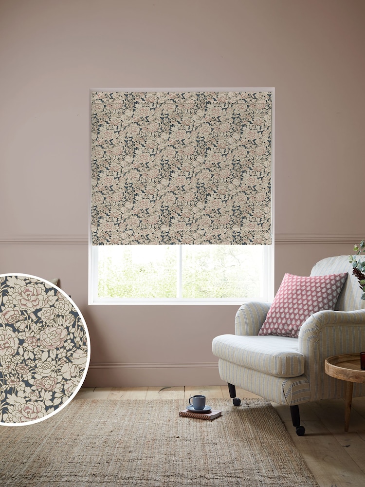 Emily Bond Blossom Pink Somerset Rose Made to Measure 100% Cotton Roman Blind - Image 1 of 6