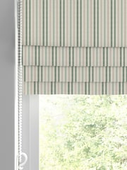 Emily Bond Fern Green Cornish Stripe Made to Measure 100% Cotton Roman Blind - Image 2 of 6