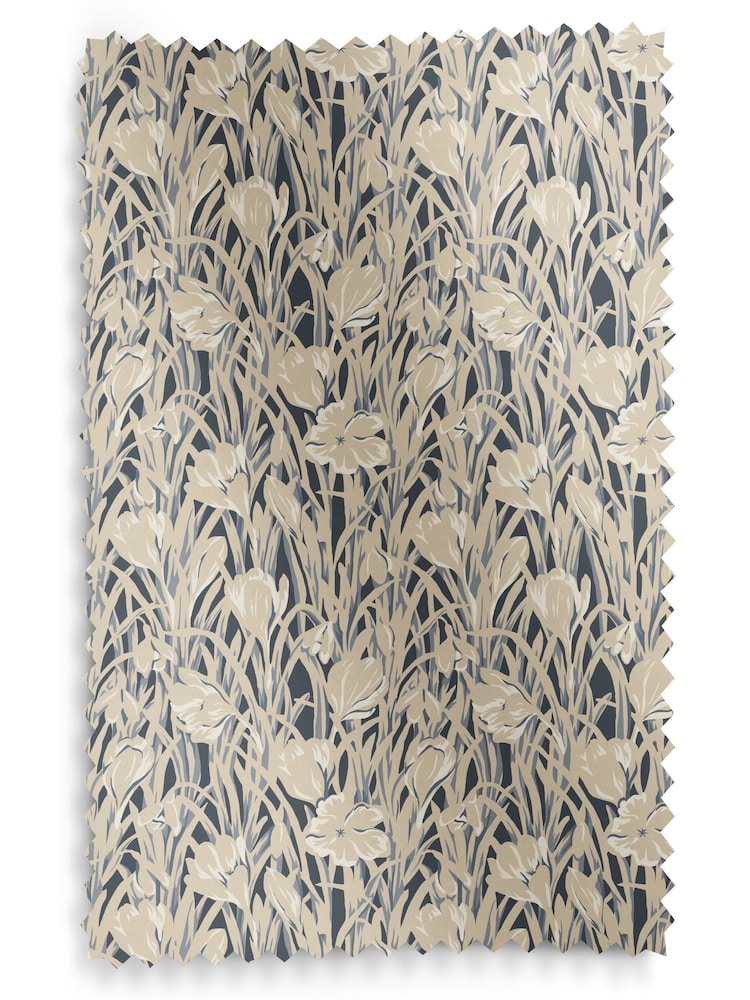 Emily Bond Indigo Blue Crocus Made to Measure 100% Cotton Roman Blind - Image 6 of 6