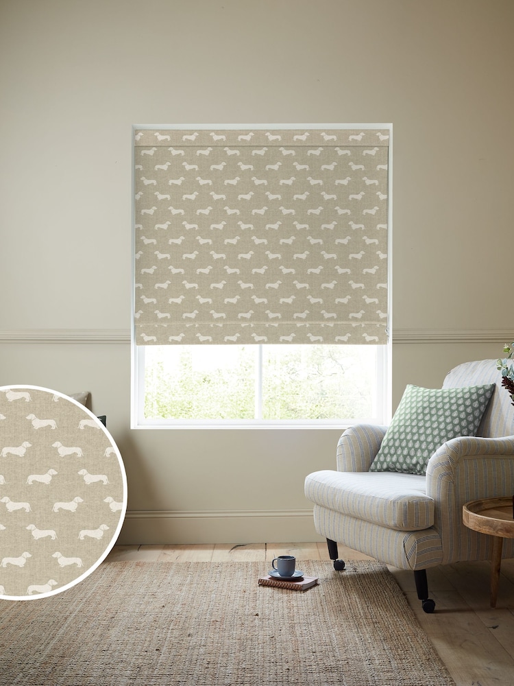 Emily Bond Natural Peggy Made to Measure 100% Cotton Roman Blind - Image 1 of 6