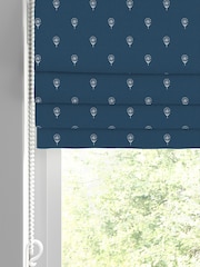 Emily Bond Indigo Blue Wild Thyme Made to Measure 100% Cotton Roman Blind - Image 2 of 6