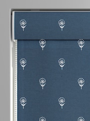 Emily Bond Indigo Blue Wild Thyme Made to Measure 100% Cotton Roman Blind - Image 3 of 6