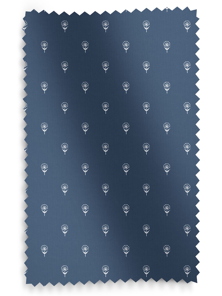 Emily Bond Indigo Blue Wild Thyme Made to Measure 100% Cotton Roman Blind - Image 6 of 6