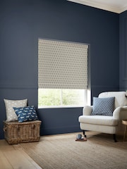 Emily Bond Indigo Blue Hawthorn Made to Measure 100% Cotton Roman Blind - Image 5 of 6