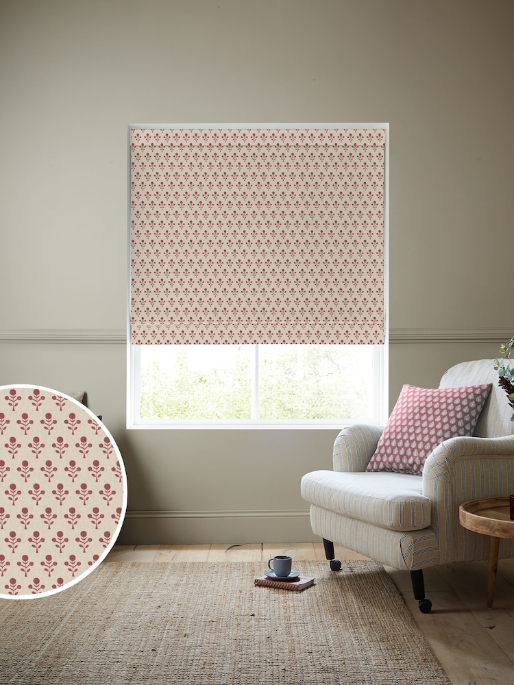 Emily Bond Swiss Red Hawthorn Made to Measure 100% Cotton Roman Blind - Image 1 of 6