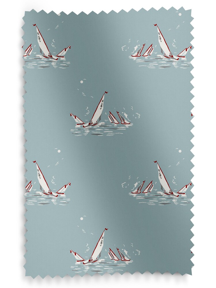 Emily Bond Duck Egg Blue Regatta Made to Measure 100% Cotton Roman Blind - Image 6 of 6