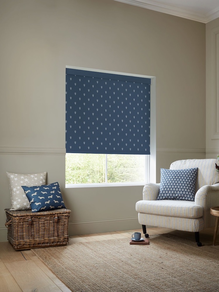 Emily Bond Indigo Blue Wild Thyme Made to Measure Roller Blind - Image 2 of 6