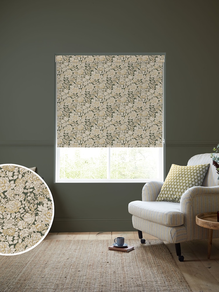Emily Bond Primrose Yellow Somerset Rose Made to Measure Roller Blind - Image 1 of 6