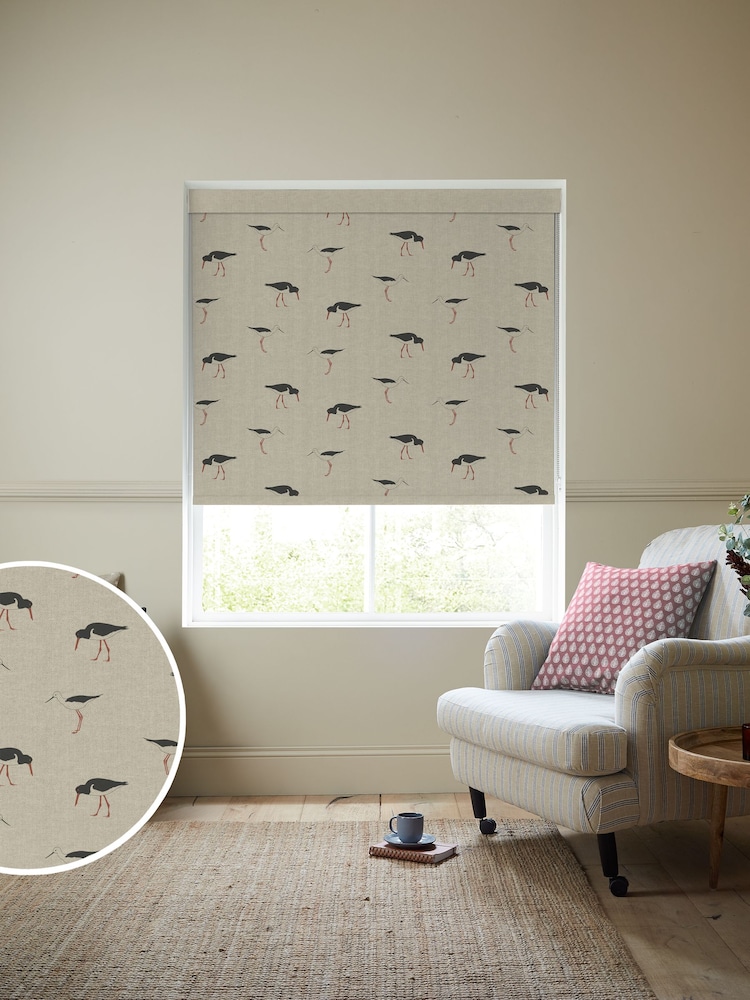 Emily Bond Charcoal Grey Oyster Catcher Made to Measure Roller Blind - Image 1 of 6