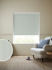 Emily Bond Duck Egg Blue Cornish Stripe Made to Measure Roller Blind - Image 1 of 6