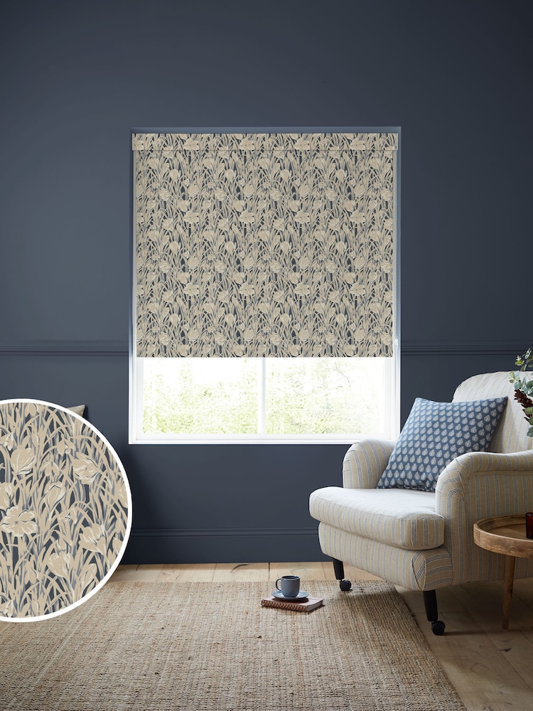 Emily Bond Indigo Blue Crocus Made to Measure Roller Blind - Image 1 of 6