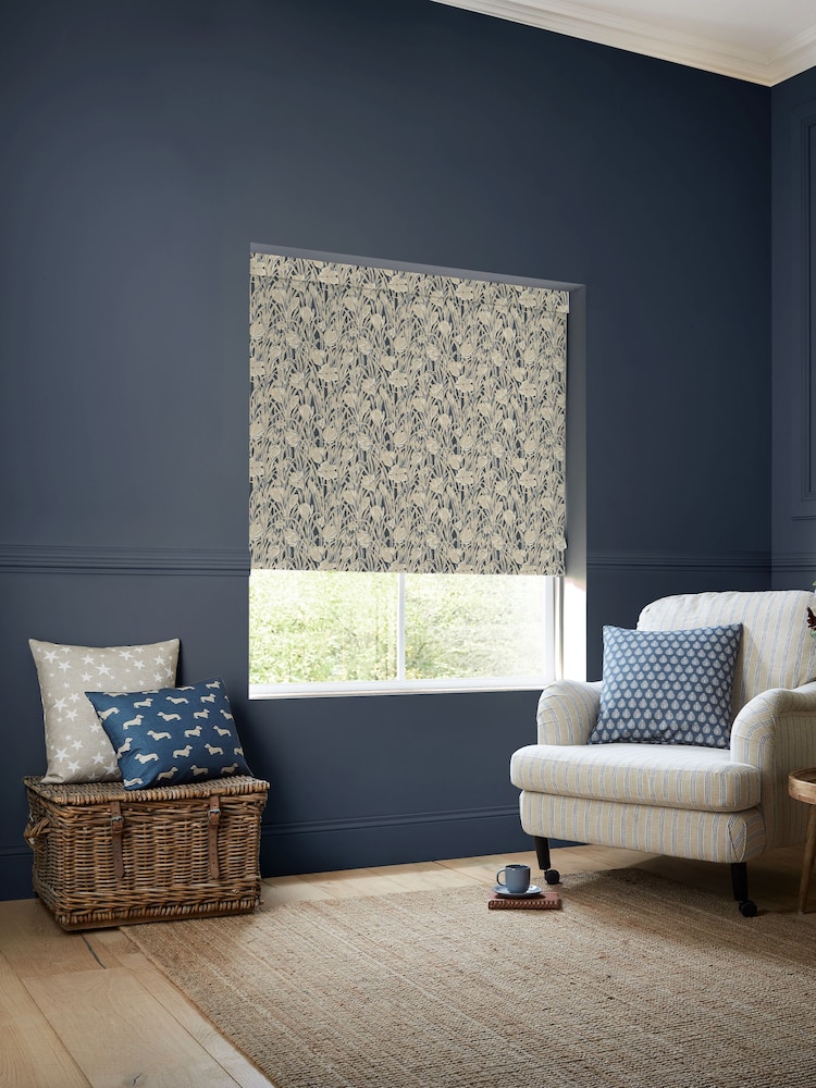 Emily Bond Indigo Blue Crocus Made to Measure Roller Blind - Image 2 of 6