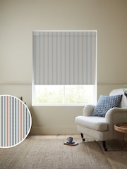 Emily Bond Blue Cornish Stripe Made to Measure Roller Blind - Image 1 of 6