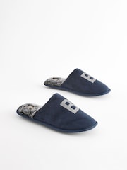 Navy Blue Mule Slippers - Image 2 of 6