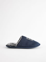 Navy Blue Mule Slippers - Image 3 of 6