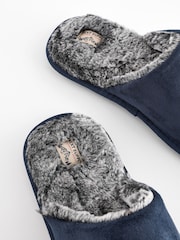 Navy Blue Mule Slippers - Image 4 of 6