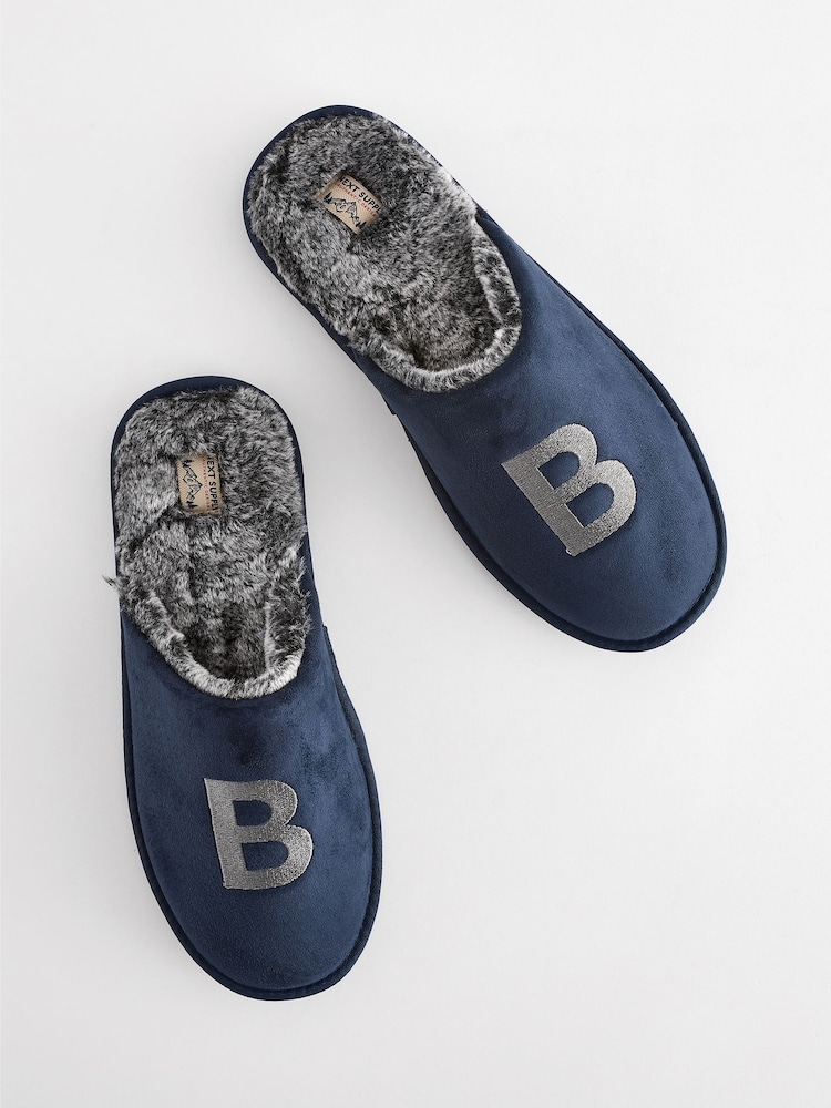 Navy Blue Mule Slippers - Image 6 of 6