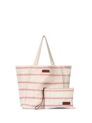 Seaspray Pink Stripe Beach 100% Cotton Bag And Purse Set - Image 1 of 2