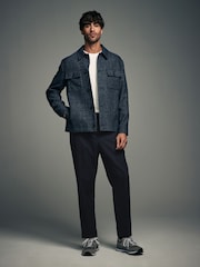 Navy Blue Elasticated Waist Smart Jogger Style Trousers - Image 5 of 6