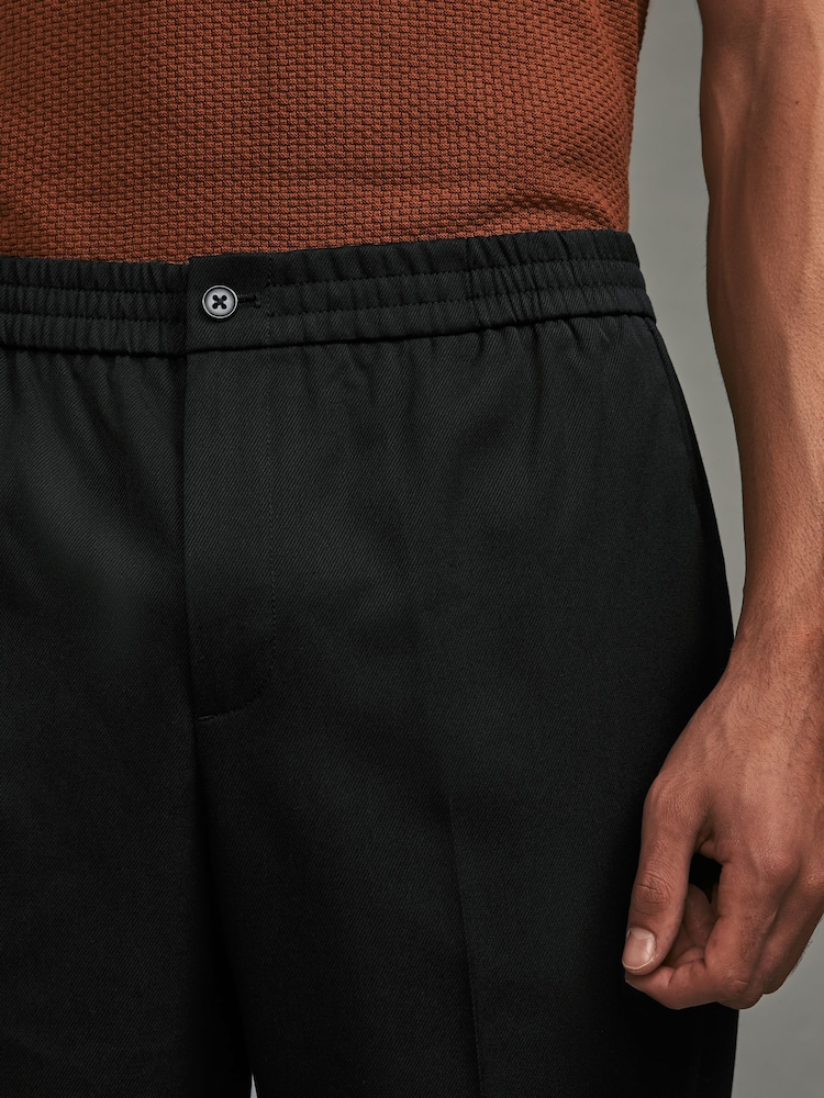Zwart - Elasticated Waist Smart Jogger Style Trousers - Image 3 of 9
