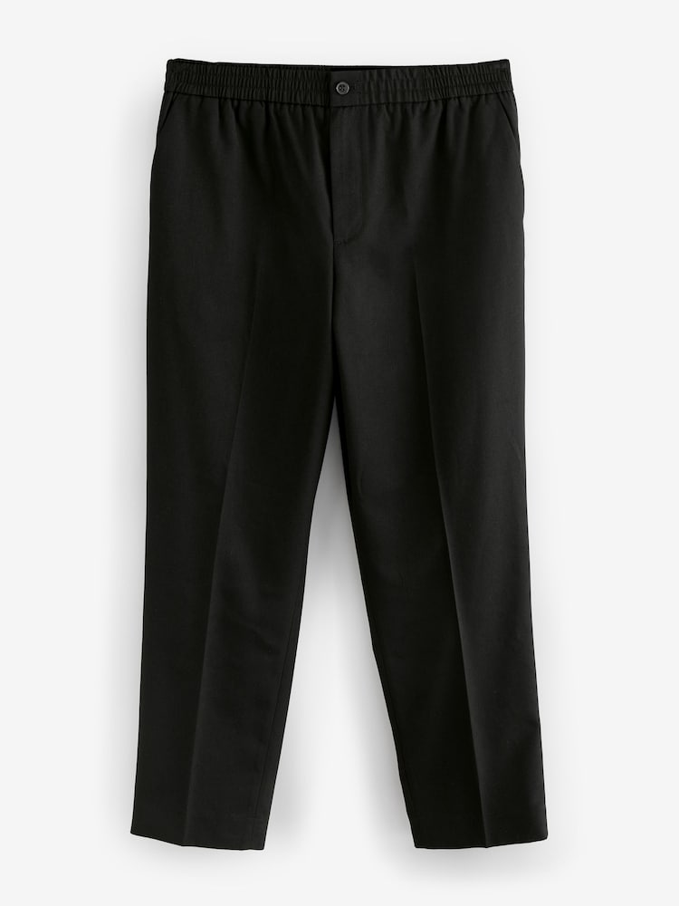 Zwart - Elasticated Waist Smart Jogger Style Trousers - Image 6 of 9