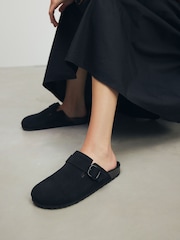 Model Borg, culoare negru - Saboți cu talpă confortabilă din piele Forever Comfort® - Imaginea 1 din 8