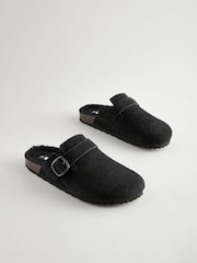 Model Borg, culoare negru - Saboți cu talpă confortabilă din piele Forever Comfort® - Imaginea 4 din 8