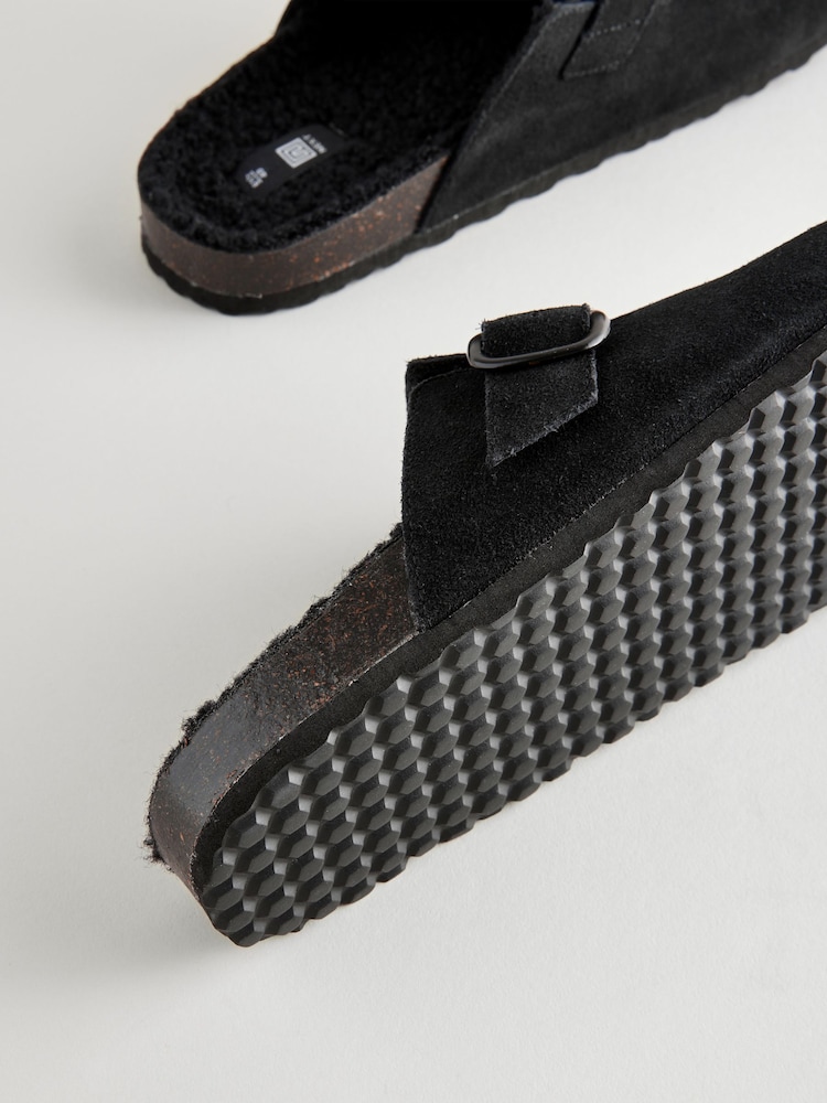 Model Borg, culoare negru - Saboți cu talpă confortabilă din piele Forever Comfort® - Imaginea 8 din 8