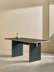 MADE.COM Dark Green Zayla Rectangle Fixed Dining Table - Image 2 of 3