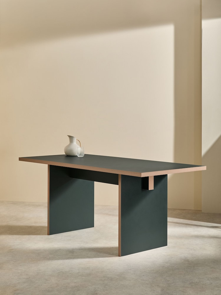 MADE.COM Dark Green Zayla Rectangle Fixed Dining Table - Image 2 of 3
