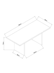 MADE.COM Dark Green Zayla Rectangle Fixed Dining Table - Image 4 of 4