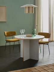 MADE.COM Grey Zayla Round Fixed Dining Table - Image 1 of 3