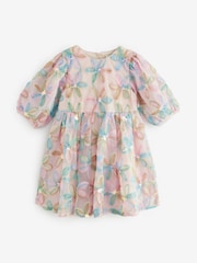 Pink Embellished Puff Sleeve Dress (3-16yrs) - Image 5 of 8