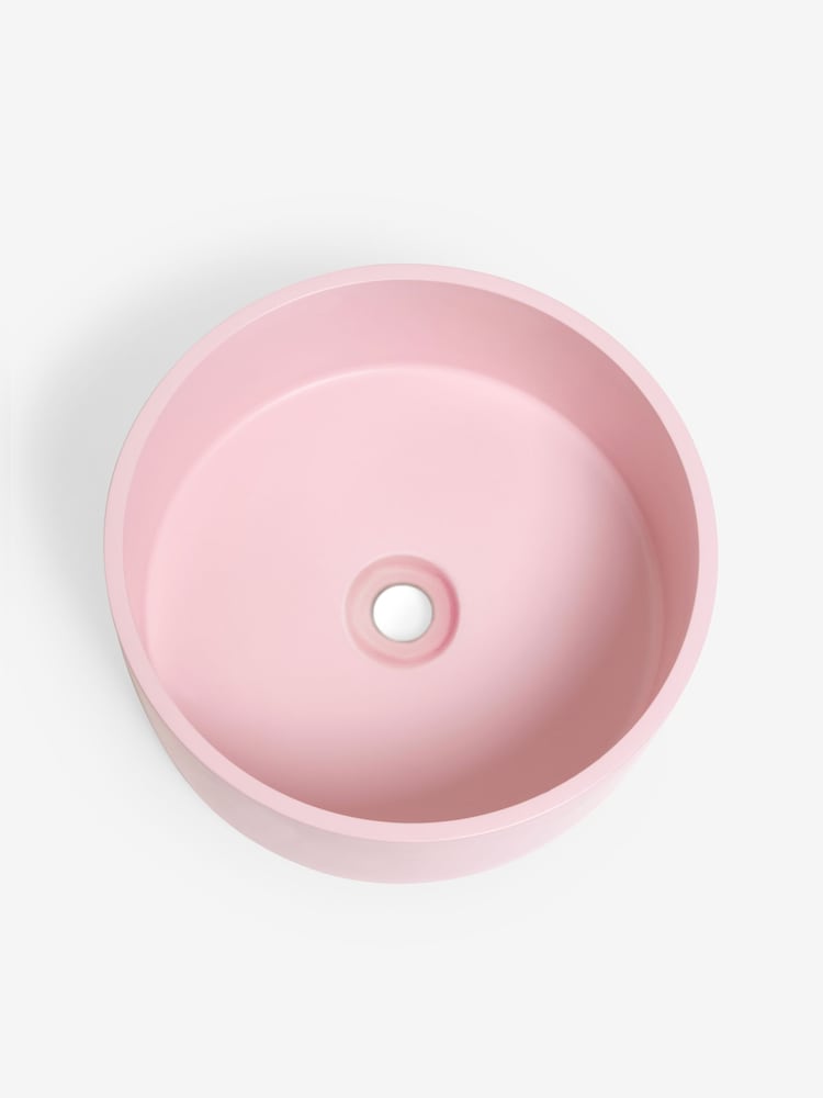 Pink Round Resin Bathroom Sink Basin - Image 7 of 8