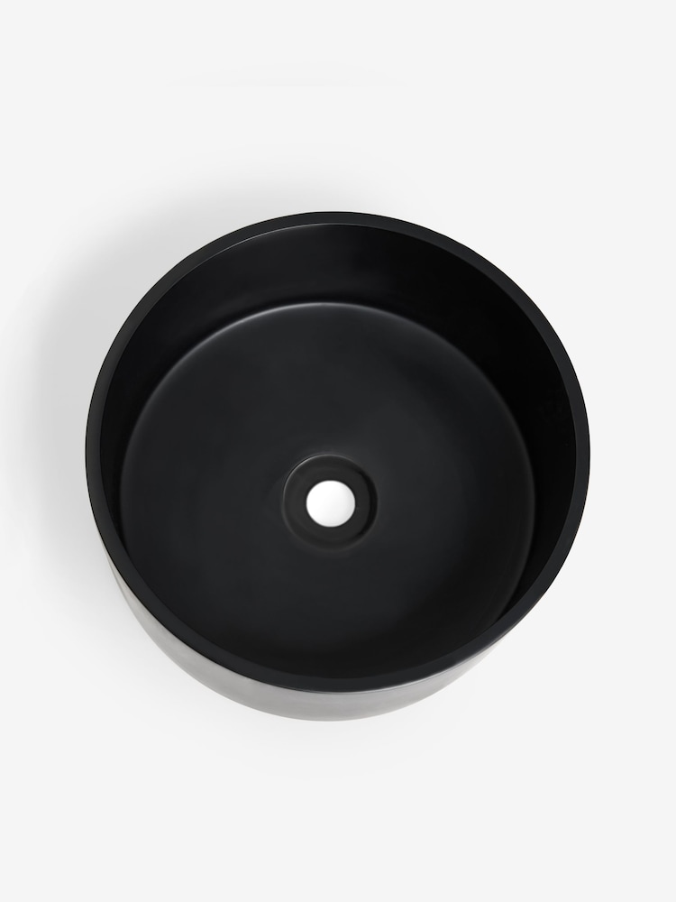Black Round Resin Bathroom Sink Basin - Image 7 of 8