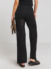Simply Be Black 100% Cotton Crochet Trousers - Image 2 of 4