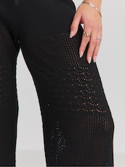 Simply Be Black 100% Cotton Crochet Trousers - Image 4 of 4