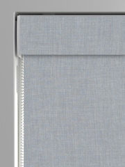 Blue Textured Made to Measure 100% Cotton Roman Blind - Image 3 of 6