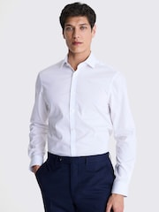 MOSS Off White Slim Stretch Shirt - Image 1 of 4