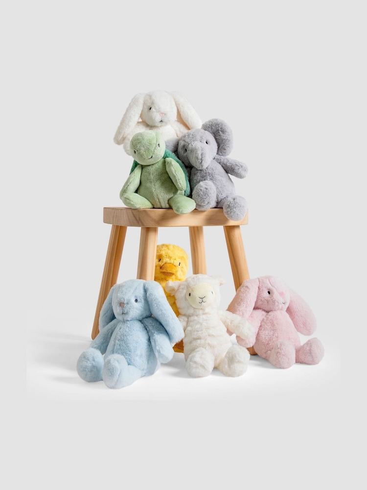 JoJo Maman Bébé Blue Bunny Soft Toy Plushie - Small - Image 8 of 8