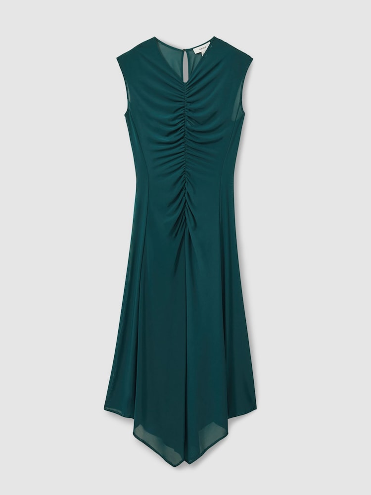 Сетчатое платье миди со сборками Reiss Lyra - Изображение 2 из 5