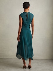 Сетчатое платье миди со сборками Reiss Lyra - Изображение 4 из 5