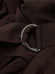 Reiss Chocolate Essie Mesh Utility Belted Midi Dress - Image 5 of 5