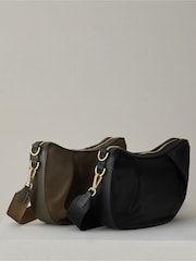 Reiss Olive Frances Adjustable Strap Cross Body Bag - Image 1 of 6