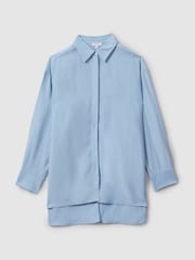 Reiss Blue Beatrix Oversized Shirt With Linen - Image 2 of 5