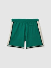 Reiss Green/White Pergola Reiss | Ché Towelling Drawstring Shorts - Image 2 of 5