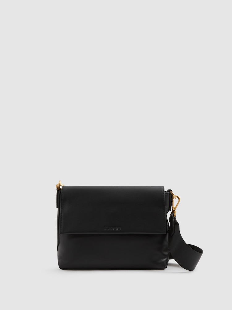 Schwarz - Reiss Selena Leather Adjustable Strap Cross-Body Bag - Bild 1 von 5 Schwarz - Reiss Selena Leather Adjustable Strap Cross-Body Bag - Bild 1 von 5