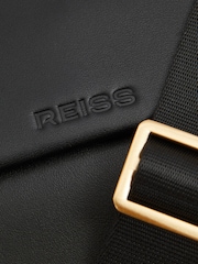 Reiss Black Selena Leather Flap Crossbody Bag - Image 5 of 5