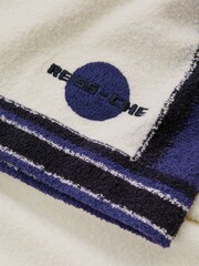 Reiss White/Bright Blue Pergola Reiss | Ché Towelling Drawstring Shorts - Image 5 of 6