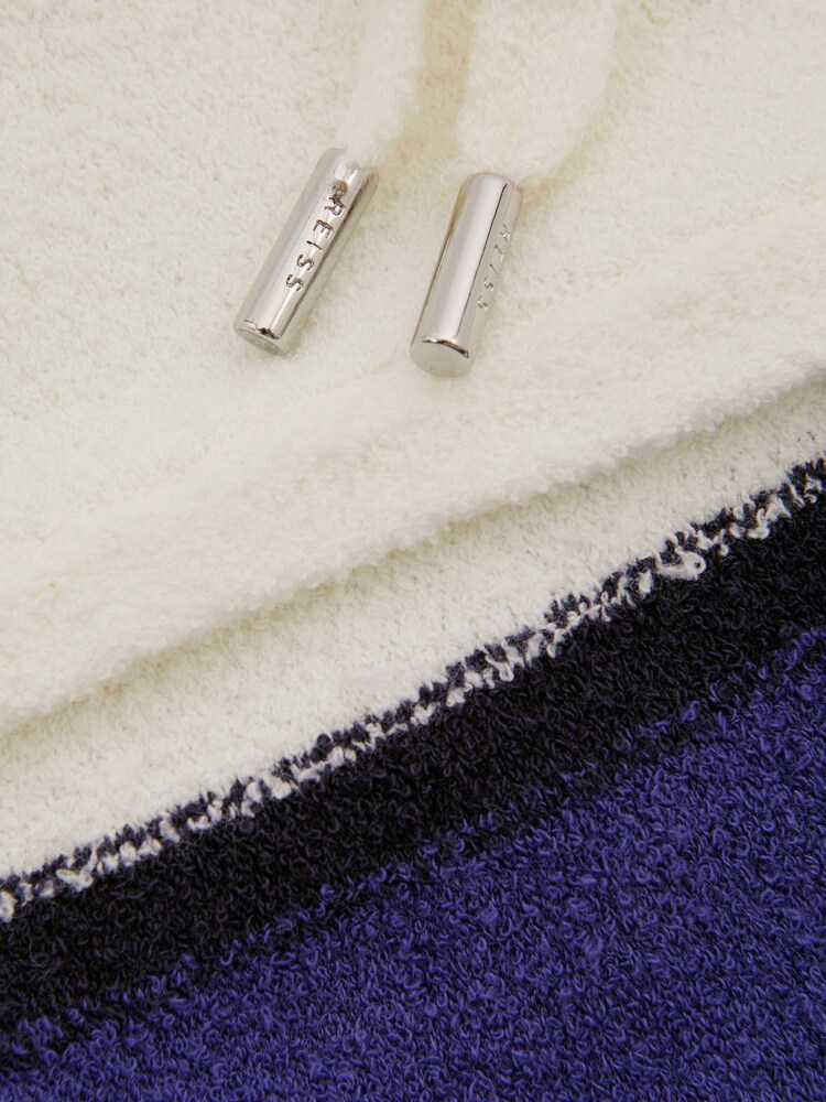 Reiss White/Bright Blue Pergola Reiss | Ché Towelling Drawstring Shorts - Image 6 of 6